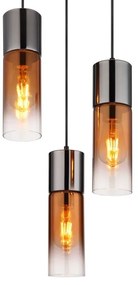 Globo 21000-3HG - Lampadario a sospensione con filo ANNIKA 3xE27/25W/230V nero/rame