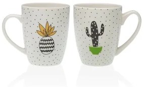 Tazza Mug Versa Cactus Ananas 2 Unità Porcellana