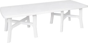 Tavolo allungabile da esterno rettangolare in resina bianca 6 posti L da 180 a 240x100cm, Trio Plus
