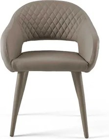 Sedia pranzo ecopelle Tortora - imbottita LIVING 2 sedie