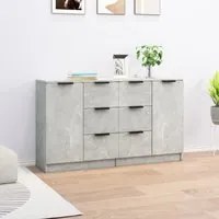 Credenze 2 pz Grigio Cemento 60x30x70 cm in Legno Multistrato cod mxl 15772