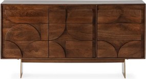 Cassettiera marrone in mango massiccio 145x76x40 cm Trisha – MOME