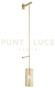 Applique a parete king oro satinato 1 luce attacco e27 10x18x120cm