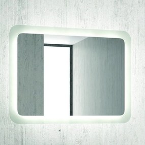 Kamalu - composizione bagno sospesa 80cm mobile colonna e specchio led