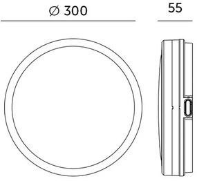 Plafoniera LED bagno con sensore LED/24W/230V pr. 30 cm nera + telecomando