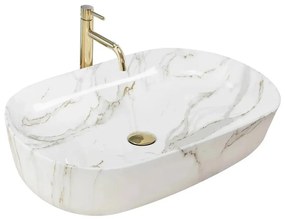 REA-U9656 - Lavabo da appoggio CLEO 41 x 60,5 cm in ceramica/effetto marmo