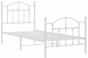 Giroletto con testiera e pediera metallo bianco 90x190 cm