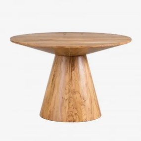 Tavolo Da Pranzo Rotondo In Legno Di Acacia (ø120 Cm) Weymar Acacia Marrone - Sklum