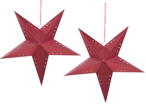 Set di 2 stelle LED carta rosso brillante 60 cm MOTTI Beliani