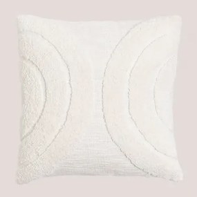 Cuscino quadrato in cotone (45x45 cm) Zaylee Bianco - Sklum