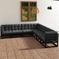 Set Divani da Giardino 7 pz con Cuscini Legno Massello di Pino 3076558