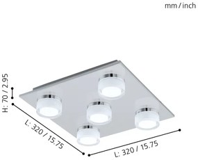 Eglo 96544- Plafoniera LED dimmerabile da bagno ROMENDO 5xLED/5,4W/ IP44