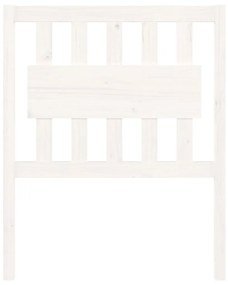 Testiera bianca 80,5x4x100 cm in legno massello di pino