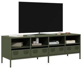 Mobile Tv Verde Oliva 135x39x43,5cm Acciaio Laminato A Freddo /