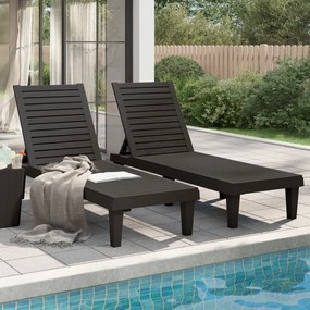 Lettini Prendisole 2pz Neri 155x58x83 Cm İn Polipropilene /