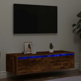 Mobile Porta Tv Con Luci Led Rovere Fumo 100x35,5x25 Cm /