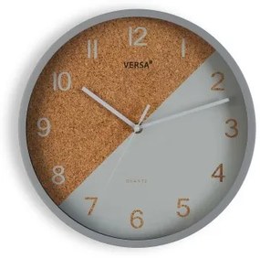 Orologio da Parete Versa Cork Grigio Plastica 4,5 x 30 x 30 cm