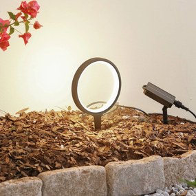 Lindby Lampada con picchetto a terra solare Syrene, 18 cm, nero, alluminio