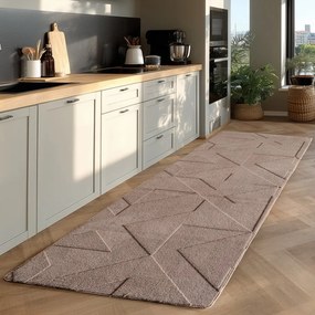 Passatoia marrone chiaro lavabile 80x250 cm Pompei 1613 – Ayyildiz Carpets