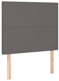 Giroletto a molle con materasso grigio 100x200 cm in similpelle