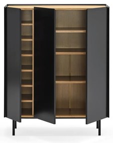 Cassettiera alta nera effetto rovere95x120 cm Arista - Teulat