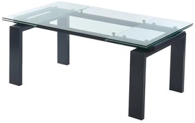 Tavolo da pranzo allungabile da 8 a 10 coperti in Vetro temperato e metallo Nero - LUBANA