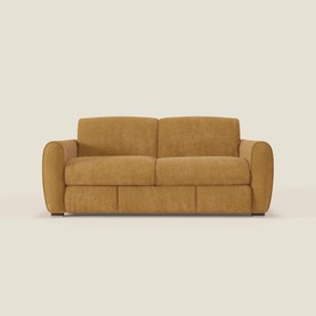Kaleo Divano letto moderno con materasso H17 cm - in raffinato tessuto impermeabile T26 giallo