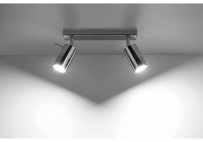 Faretto argentato in metallo 6x30 cm Etna – Sollux