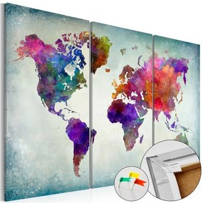 Quadri di sughero World in Colors [Cork Map]