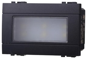 Segnapasso Led 3 moduli 2,4W da incasso per scatola 503 nero IP20 Bianco freddo 6000K compatibile anche con BTicino Livinglight