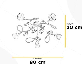 ONLI - Lampadario a plafone per bambini BUTTERFLY 5xE14/6W/230V