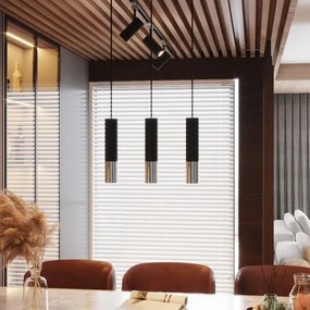 Sollux SL.0941 - Lampadario a sospensione con filo LOOPEZ 2xGU10/10W/230V nero/cromo