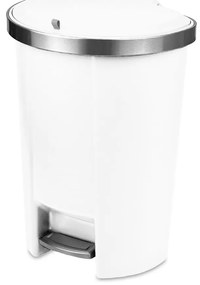 Cestino per la spazzatura in plastica bianco con pedale 50 l – Addis