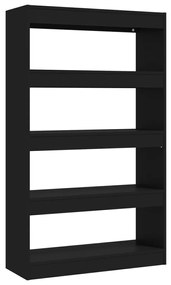 Libreria/divisorio nero 80x30x135 cm in truciolato