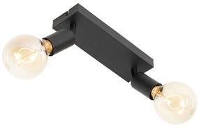 Faretto moderno nero rettangolare 2 luci - Facil