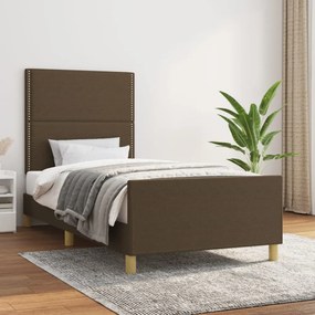 Giroletto Senza Materasso Marrone Scuro 90x200 Cm Tessuto /