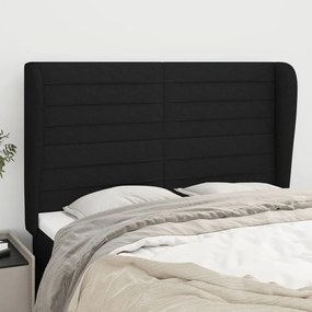 Testiera Ad Orecchio Nera 147 X 23 X 118/128 Cm İn Tessuto /