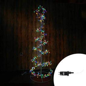 Albero luminoso a spirale da 350 Led altezza 180cm Multicolore Wisdom