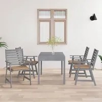 Sedie Pranzo per Esterni con Cuscini 4 pz Legno Massello Acacia 3078407