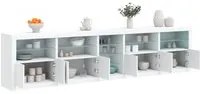 Credenza con Luci LED Bianca 283x37x67 cm 3209023