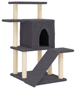 Albero per gatti con tiragraffi in sisal grigio scuro 97 cm