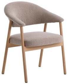 Set di sedie da pranzo beige in rovere massiccio con braccioli 2 pz Elk – Unique Furniture