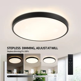 Brilagi - Lampada dimmerabile a LED GLASS POOL DOUBLE LED/60W/230V 50 cm nero + telecomando