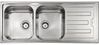 Lavello CRISTAL 116X50 2 vasche sinistre+ gocciolatoio ACCIAIO INOX 010017S.S1.01.2018