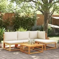 Set Divano da Giardino 5 pz con Cuscini Legno Massello Acacia 3278871