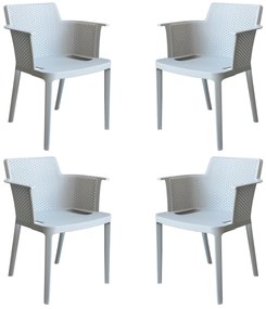 MAKKA - poltrona da esterno ed interno in plastica set da 4