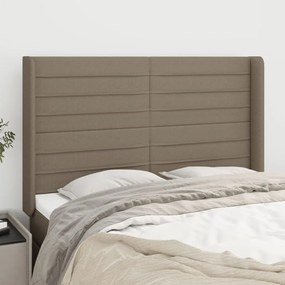 Testiera Ad Orecchio Tortora 147x16x118/128 Cm İn Tessuto /