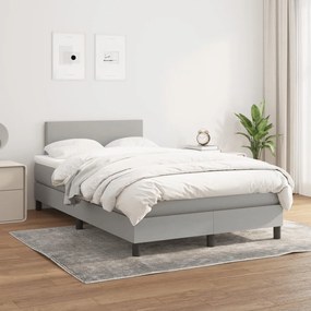Giroletto A Molle Con Materasso Grigio Chiaro 120x200cm Tessuto /