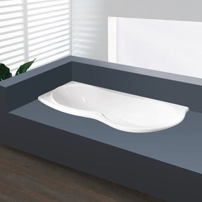 Vasca KEKKY 70 x 170 cm bianco solo guscio senza telaio con schienale sx solo per incasso