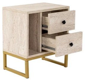 Comodino GLIMMER 50x45,2 cm beige/oro